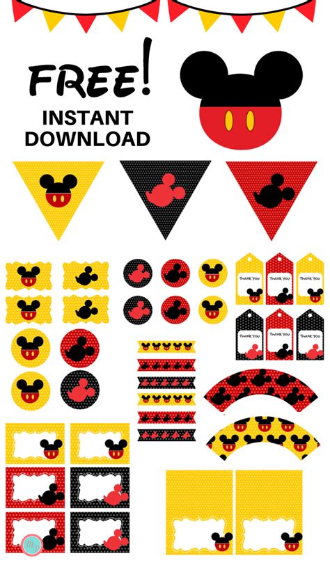 Mickey Mouse Party Printables Free